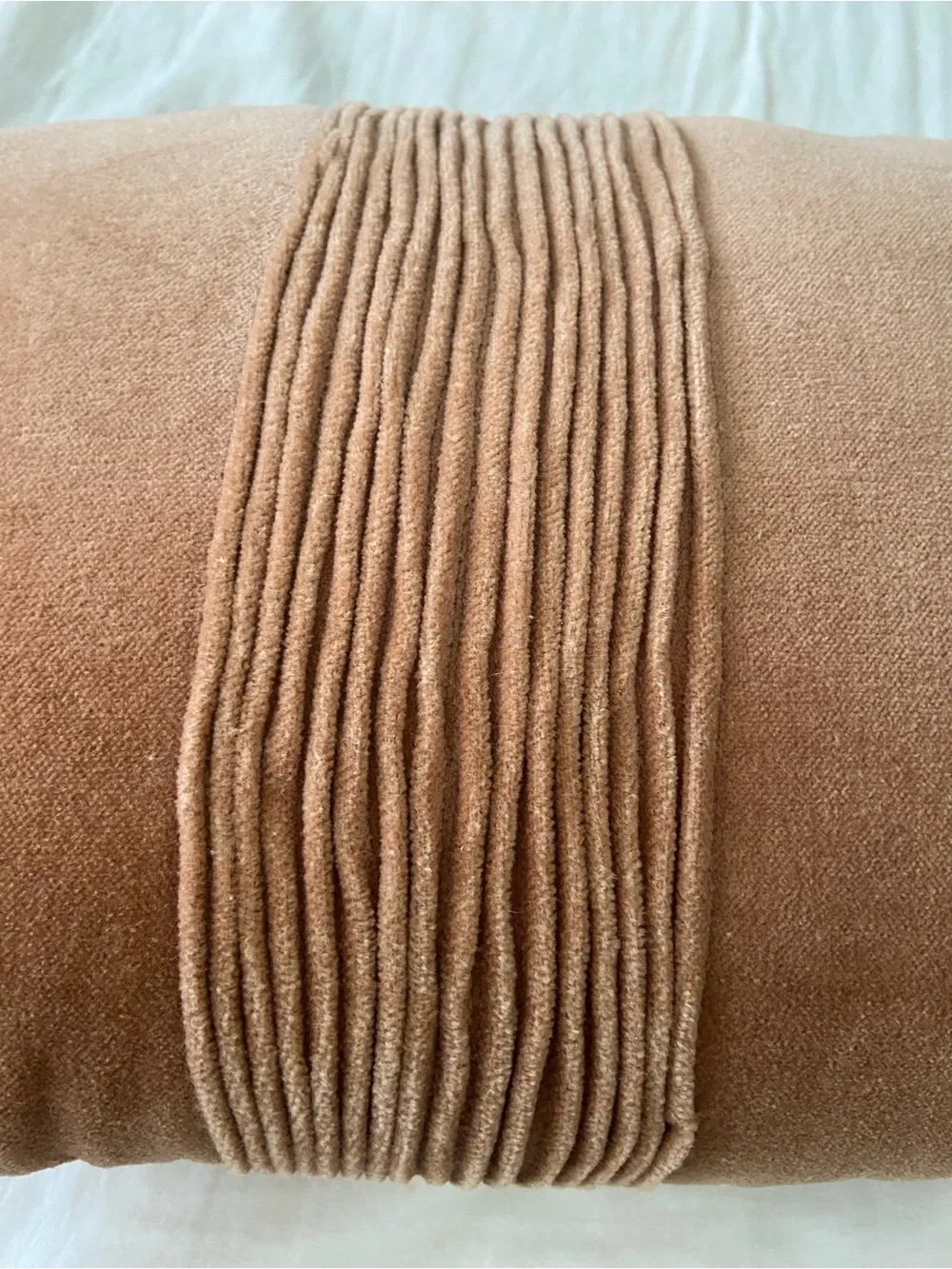 Textured Corded Decorative Pillow in Warm Brown